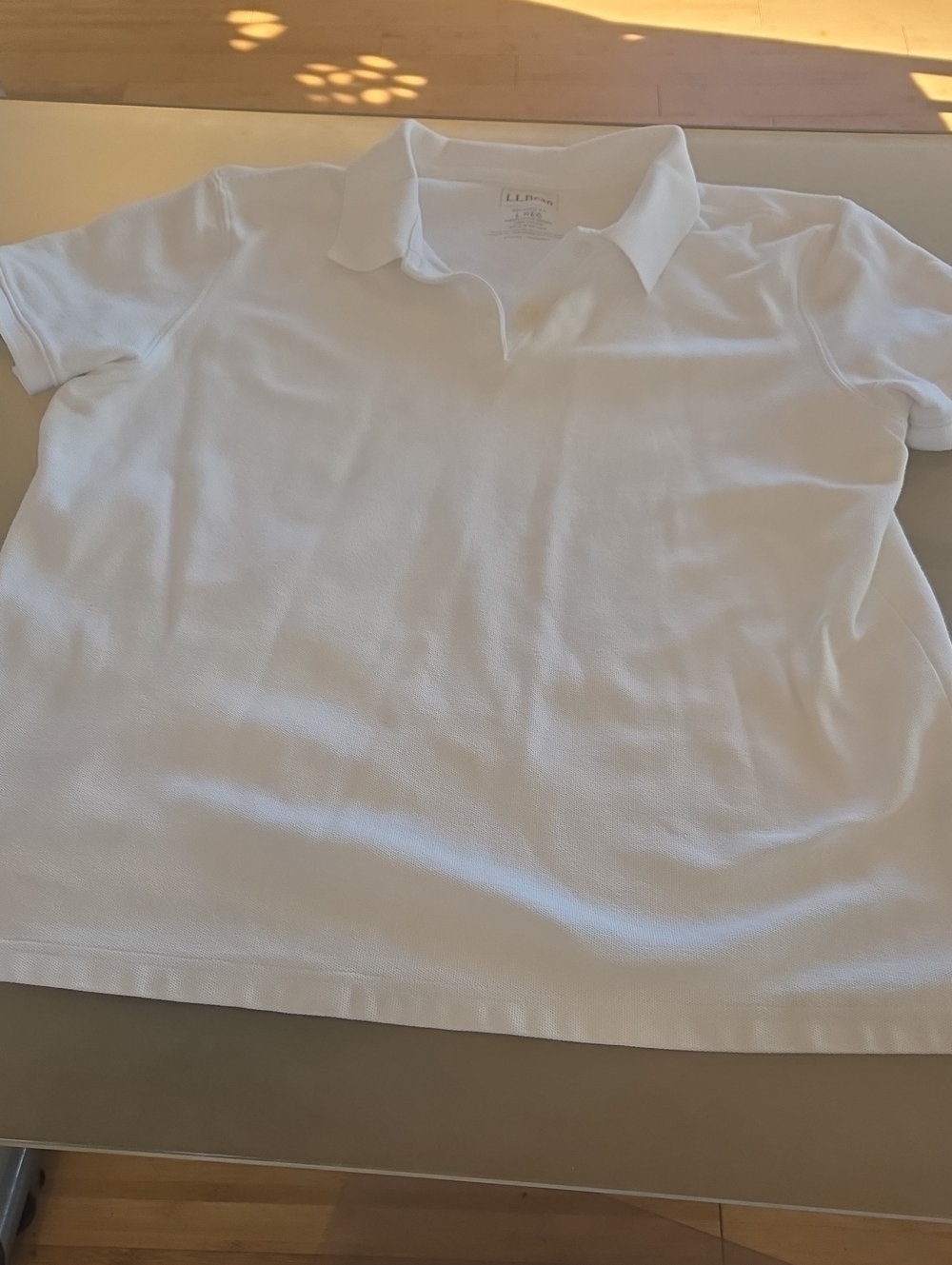 L.L. Bean Men's White Polo Shirt